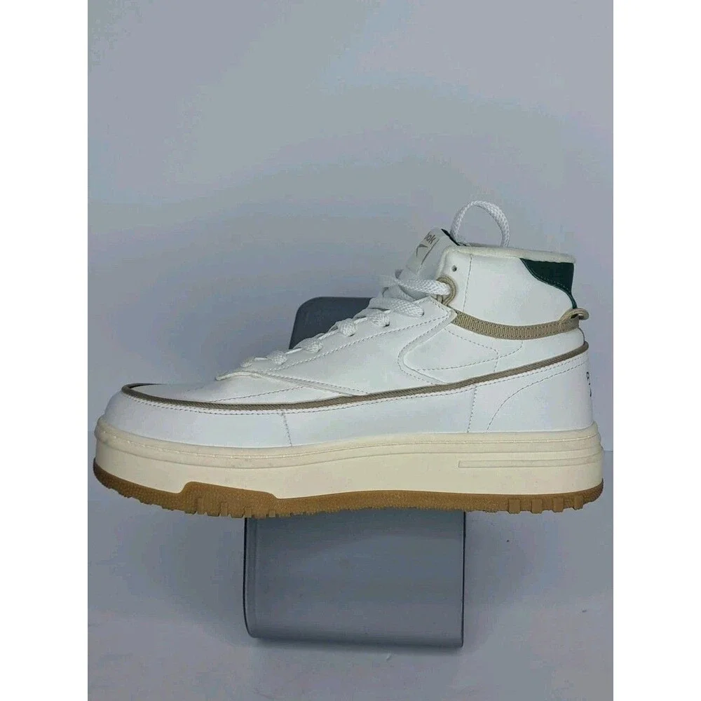 Reebok Club C Geo Mid White Dark Green Platform Sneakers Womens Size 10 Euc